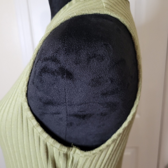 Nine West Woman's Ribbed Crewneck Midi Dress Sage - NWT Large - Picture 5 of 8